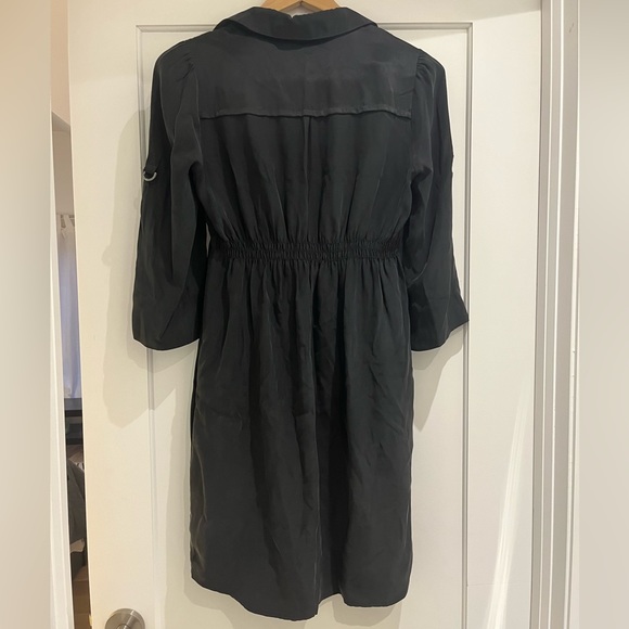 Grey Silk Shirt Dress - Picture 2 of 5